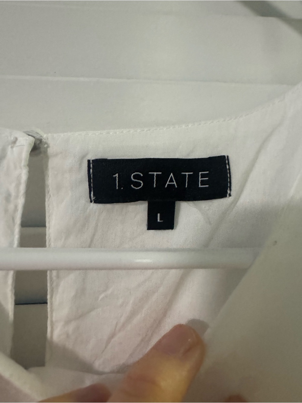 1. State White Eyelet Scalloped Hem Sleeveless Tank - Picture 4 of 5